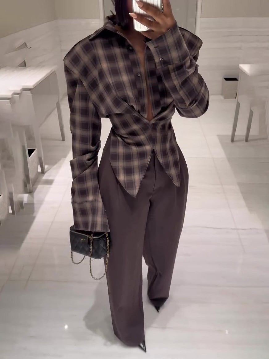 Exquisite Pleated Pocket Blazer Pants