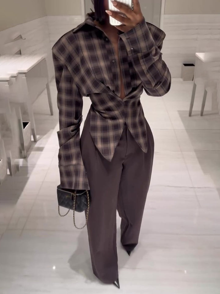 Exquisite Pleated Pocket Blazer Pants