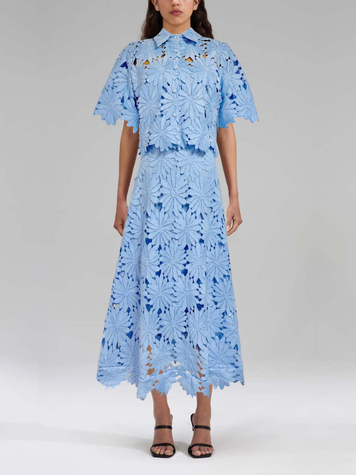 Elegant Lace Midi Skirt