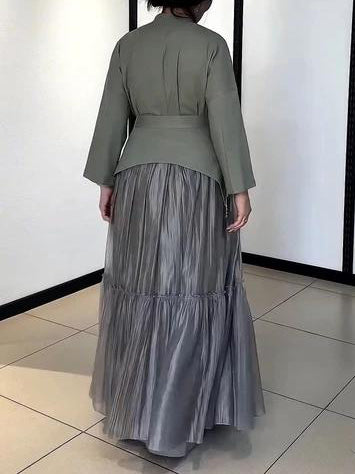 Unique Waist-belted Maxi Dress