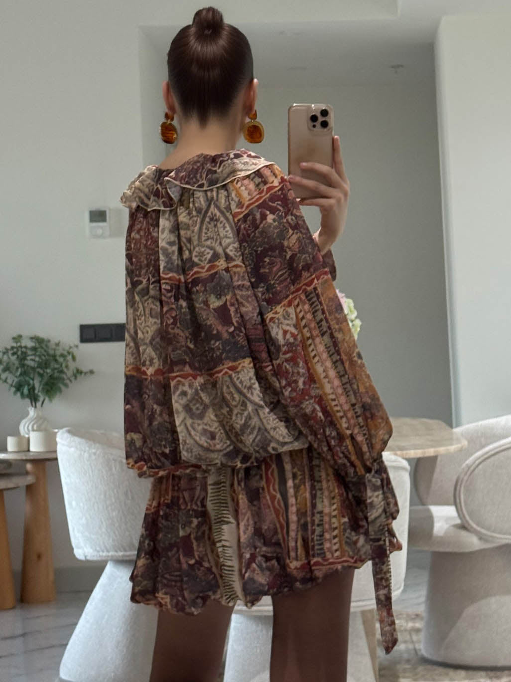 Retro Bohemian Print Mini Dress