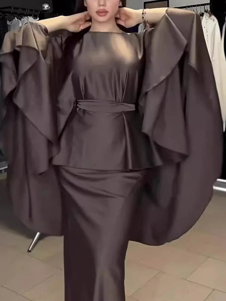 Fashionable Satin Slim-Fit Maxi Skirt