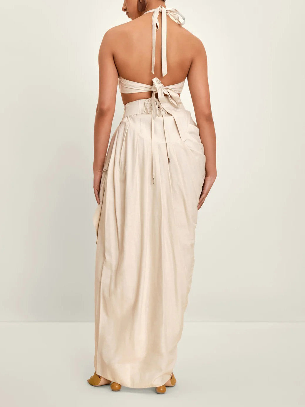 Casual-cut Cropped Top And Pleated Skirt Two-piece Set