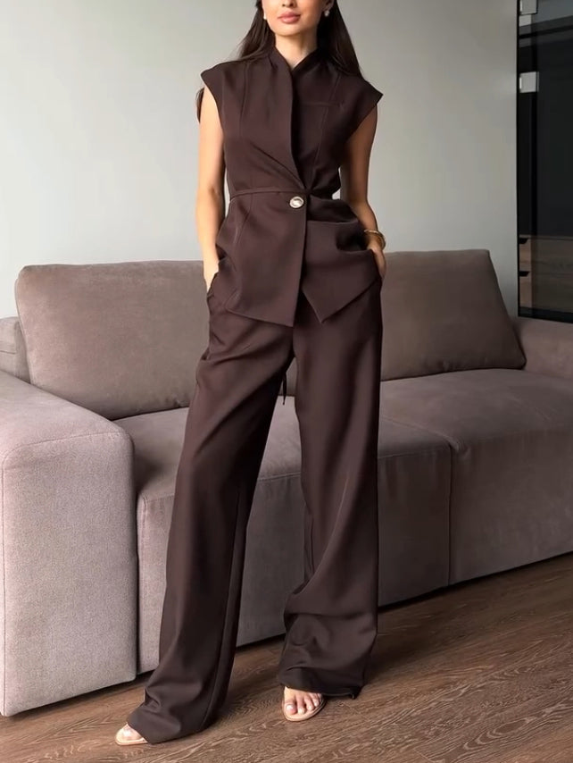Elegant Wide-Leg High-Waisted Pants