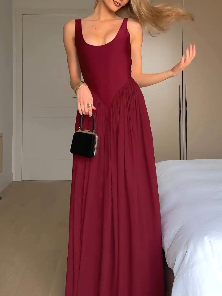 Elegant Sleeveless High Slit Maxi Dress
