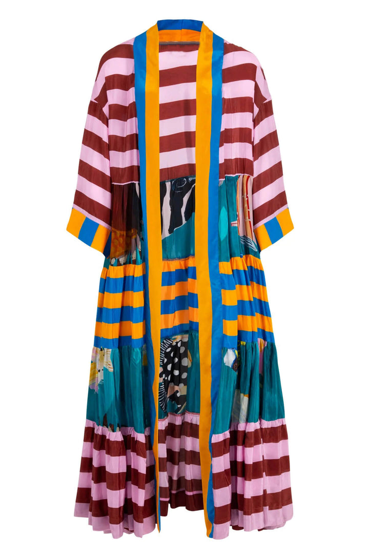 Unique Fashion Striped Print Elastic-Waist Wide-Leg Pants