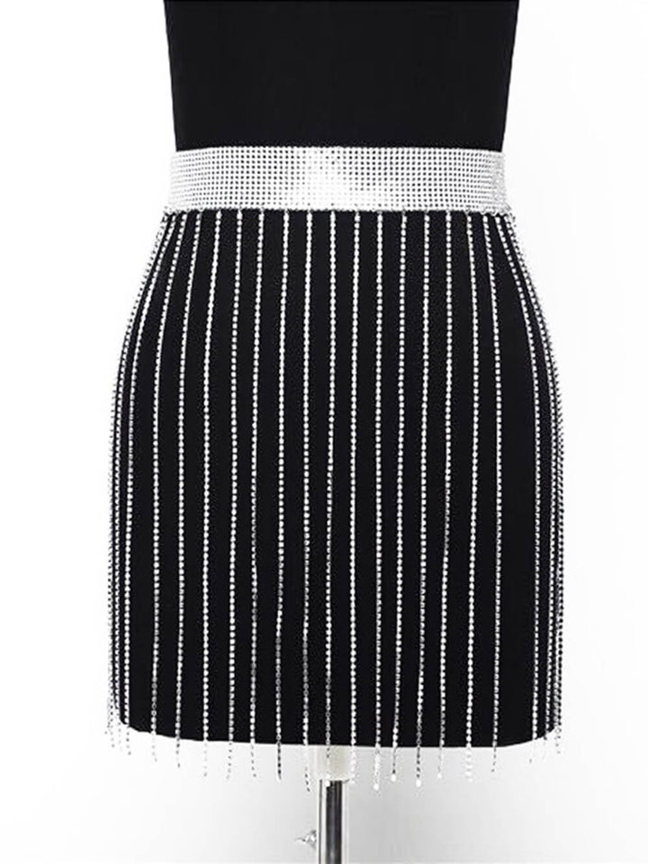 Tassel Rhinestone Chain Belt