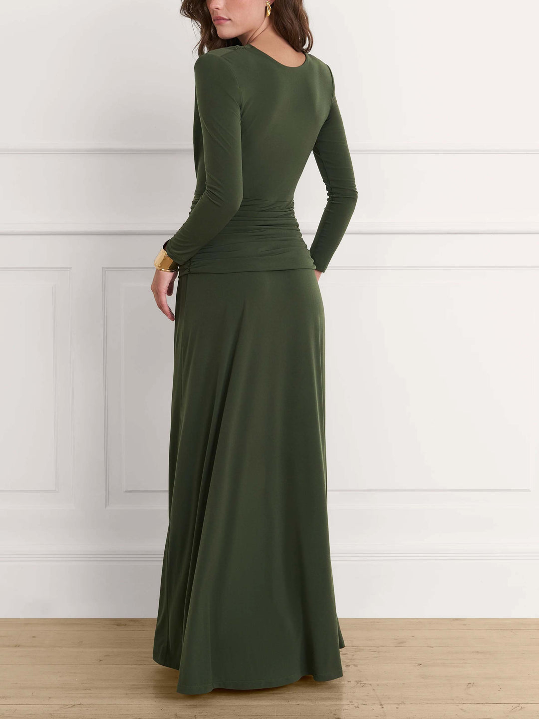 Elegant Draped Reversible Maxi Dress