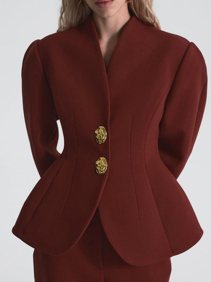 Exquisite Burgundy Slim Pocket Pants