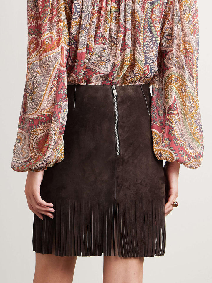 Elegant Paisley Print Chiffon Loose Shirt