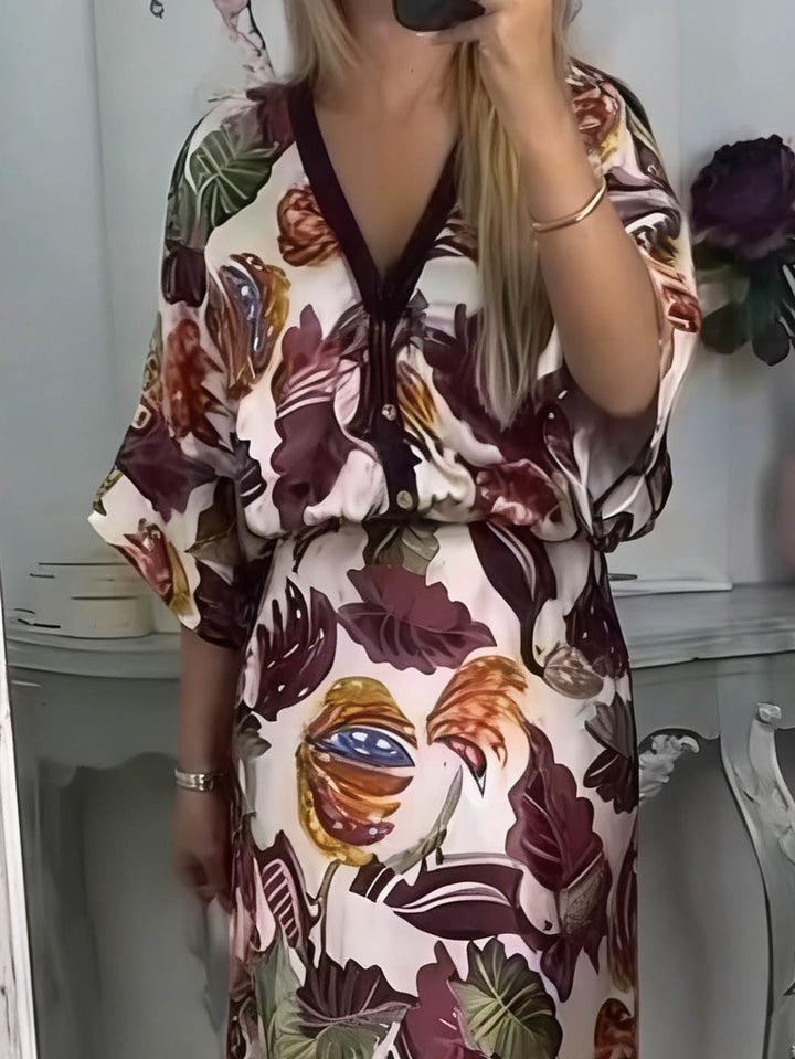 Retro Jungle Palm Leaf Satin Print Skirt
