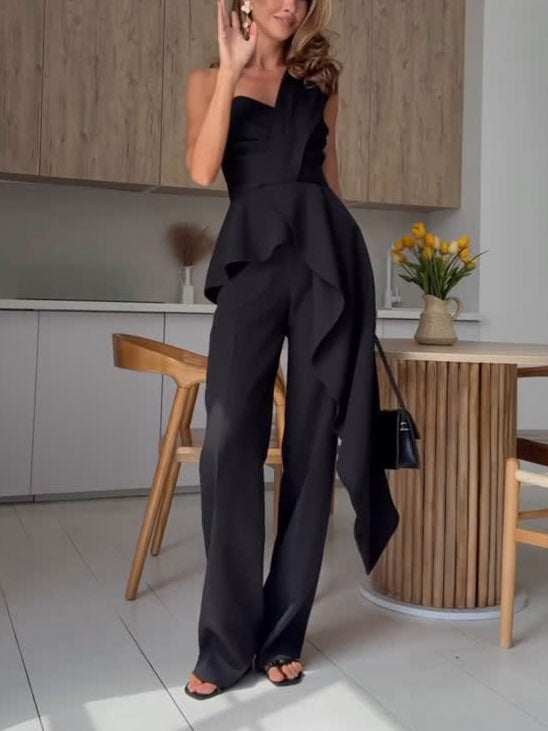 Elegant One-shoulder Asymmetrical Top