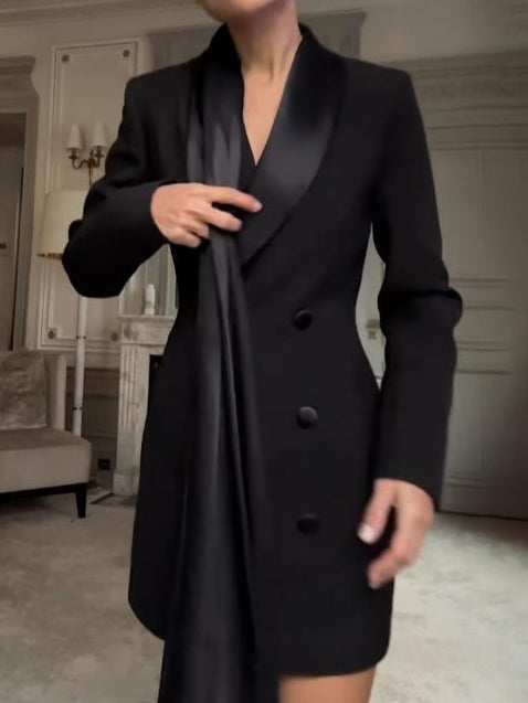 Elegant Ribbon Suit Mini Dress