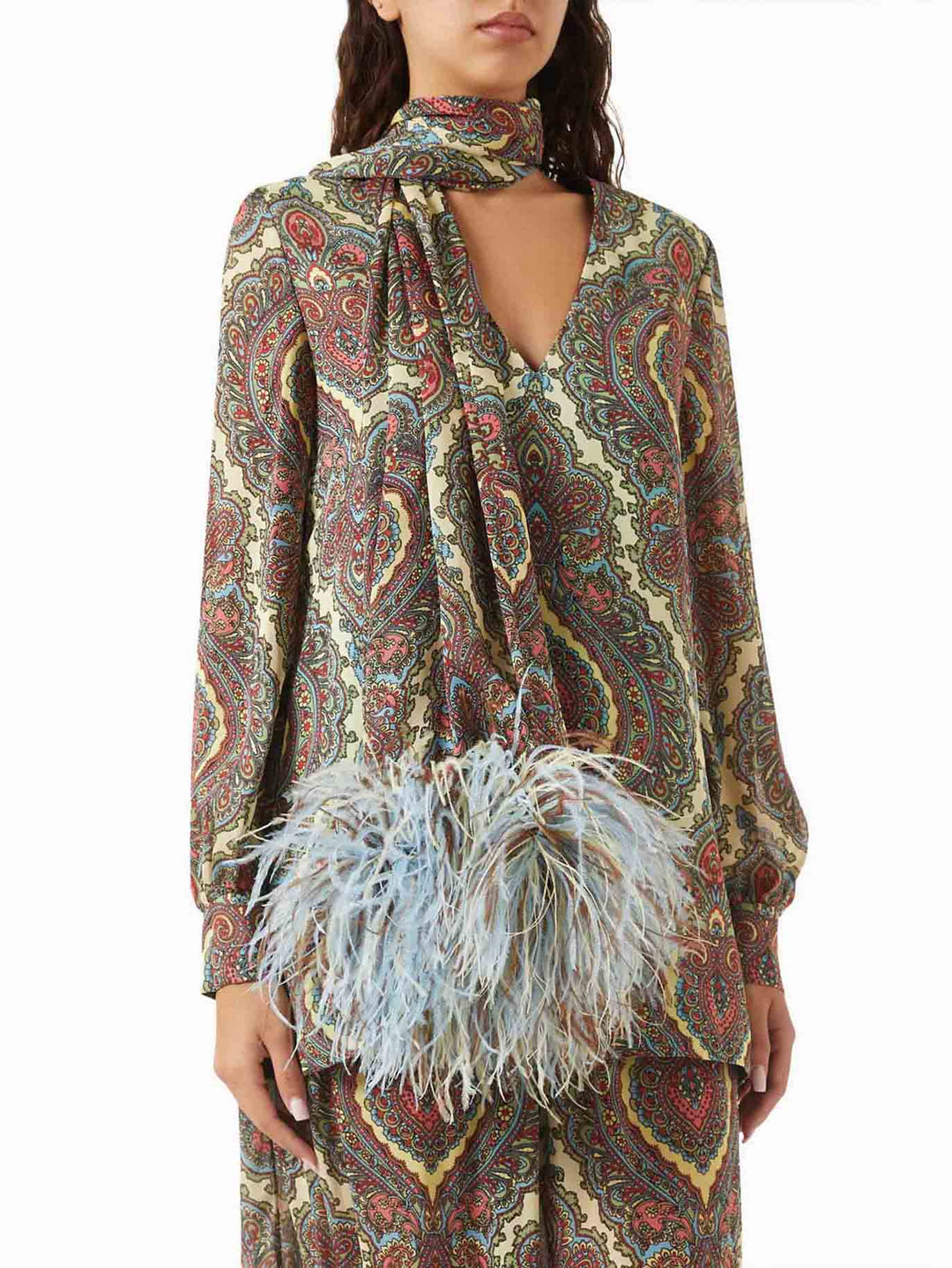 Retro Paisley Print Shirt And Pants Two-Piece Set