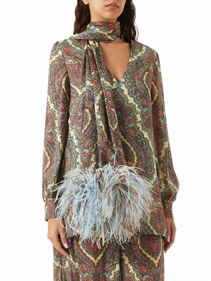 Retro Paisley Print Shirt And Pants Two-Piece Set