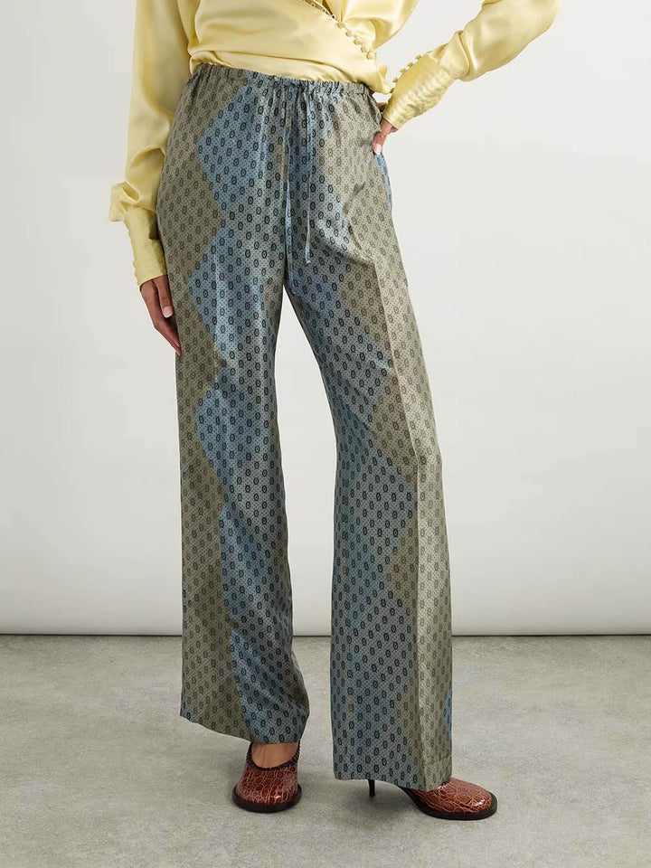 Delicate Wrap-Effect Stretch Satin Button-Detail Shirt
