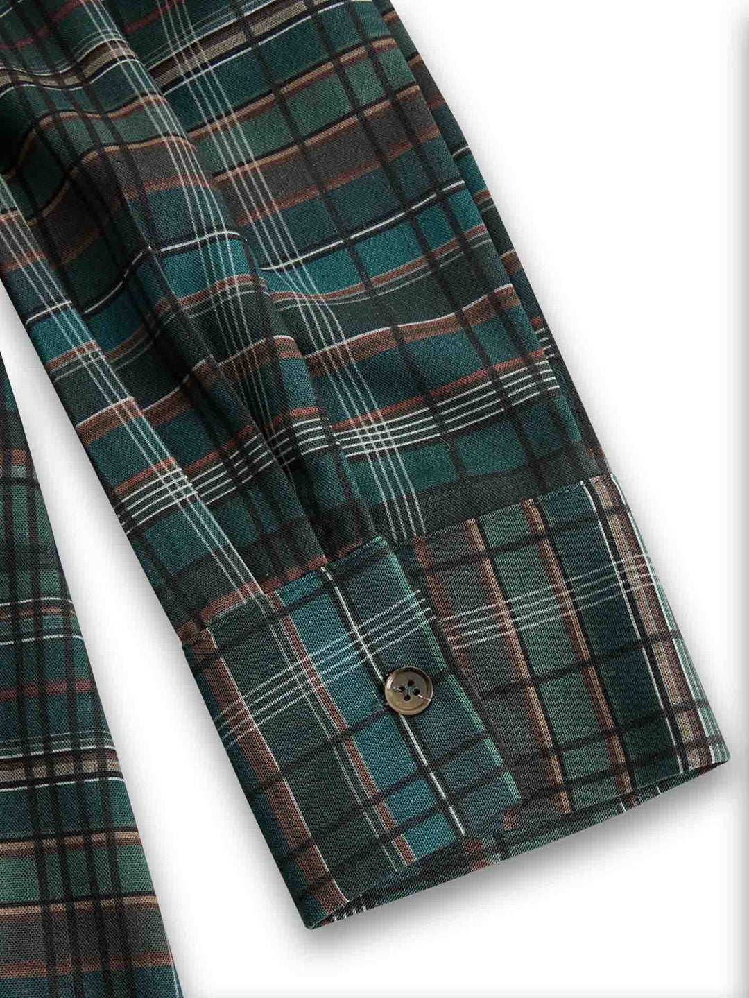 Retro Plaid Collared Single-breasted Shirt Dress