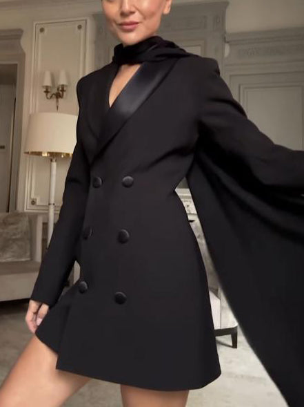 Elegant Ribbon Suit Mini Dress