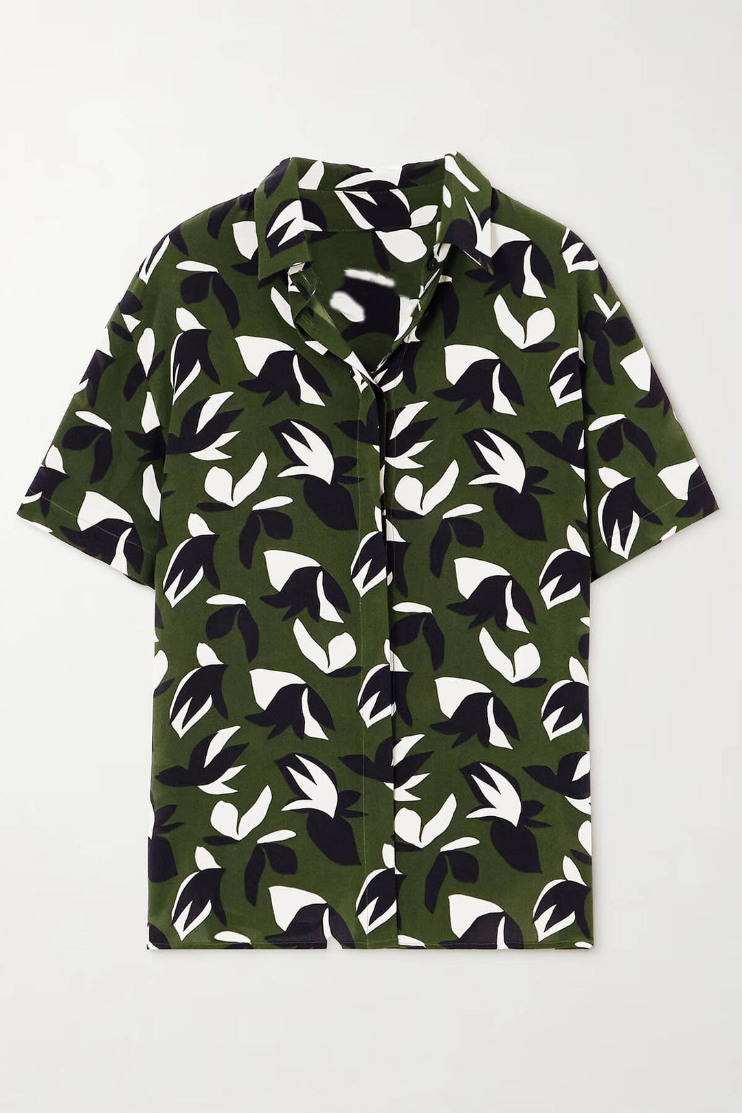 Unique Floral Print Satin Shirt