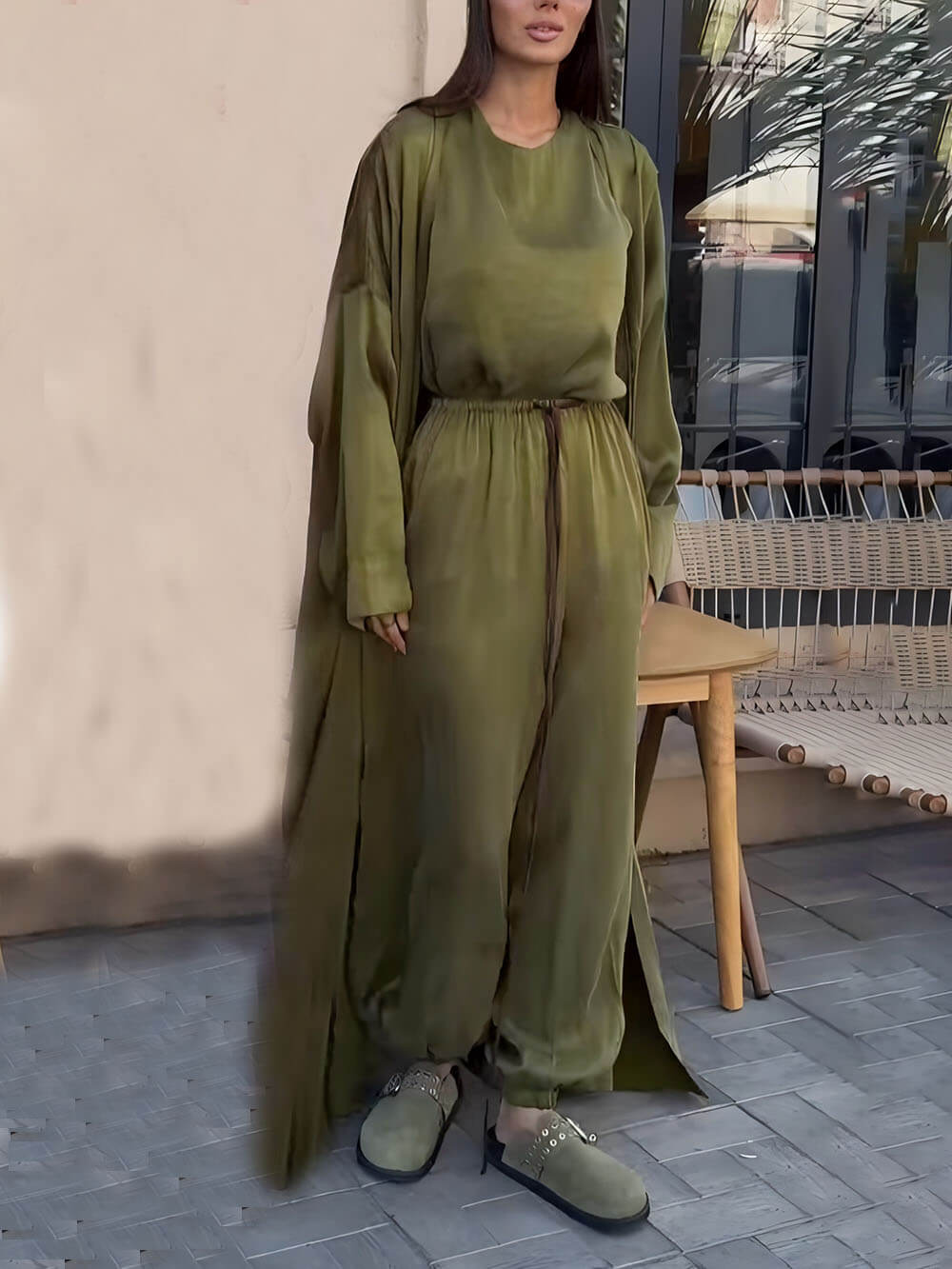 Casual Elastic Waist Cuff Pants