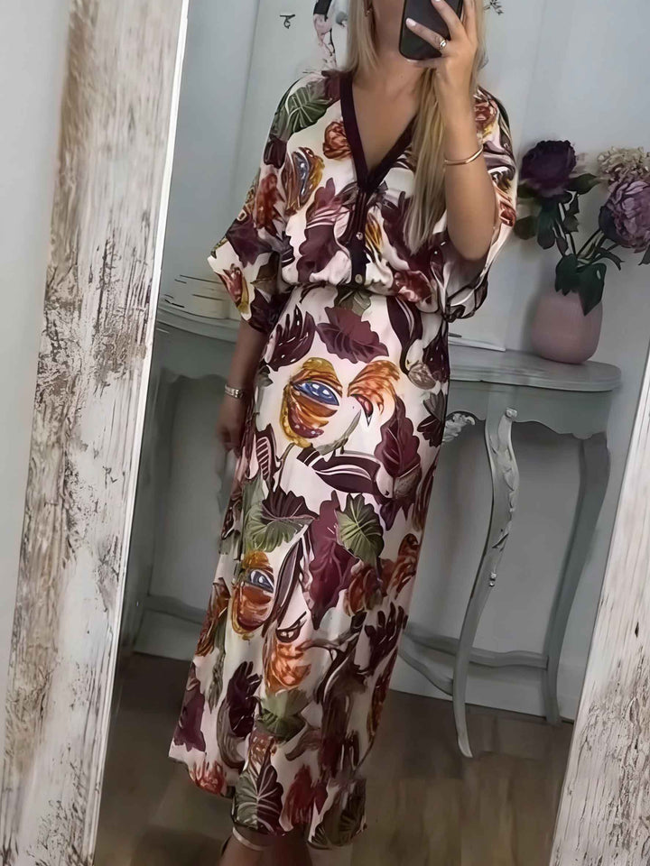 Retro Jungle Palm Leaf Satin Print Two-Piece Set