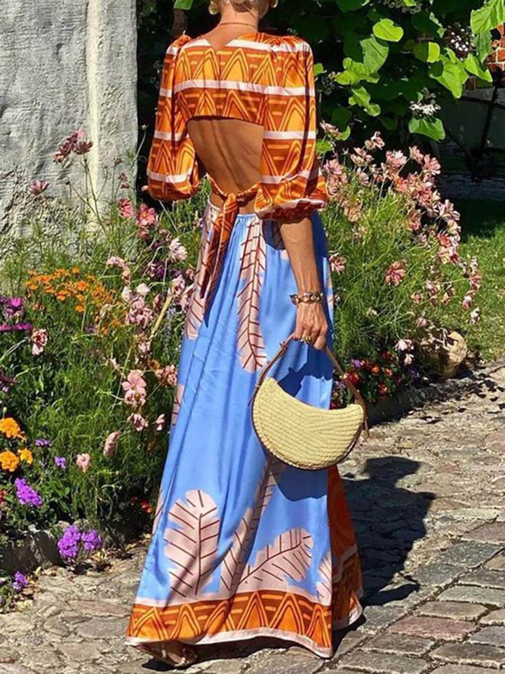 Unieke etnische print bohemian maxi-jurk