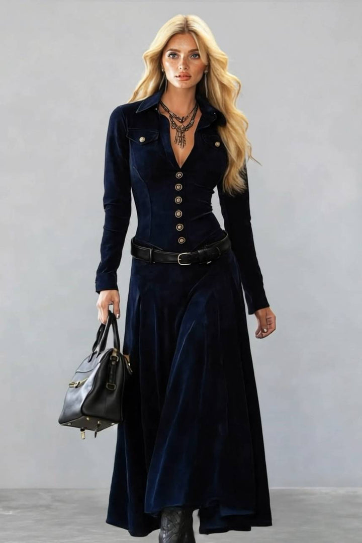 Vintage Velvet Maxi Dress