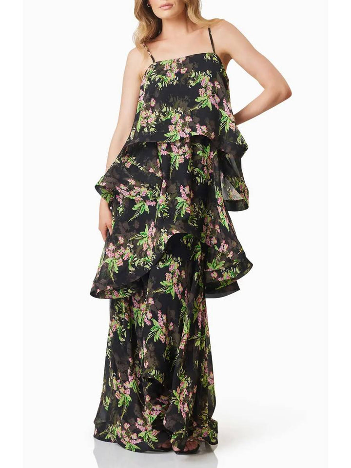 Multi-layer Floral Sling Dress