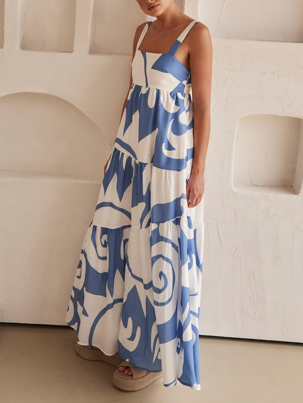 Bohemian Geometric Print Maxi Dress