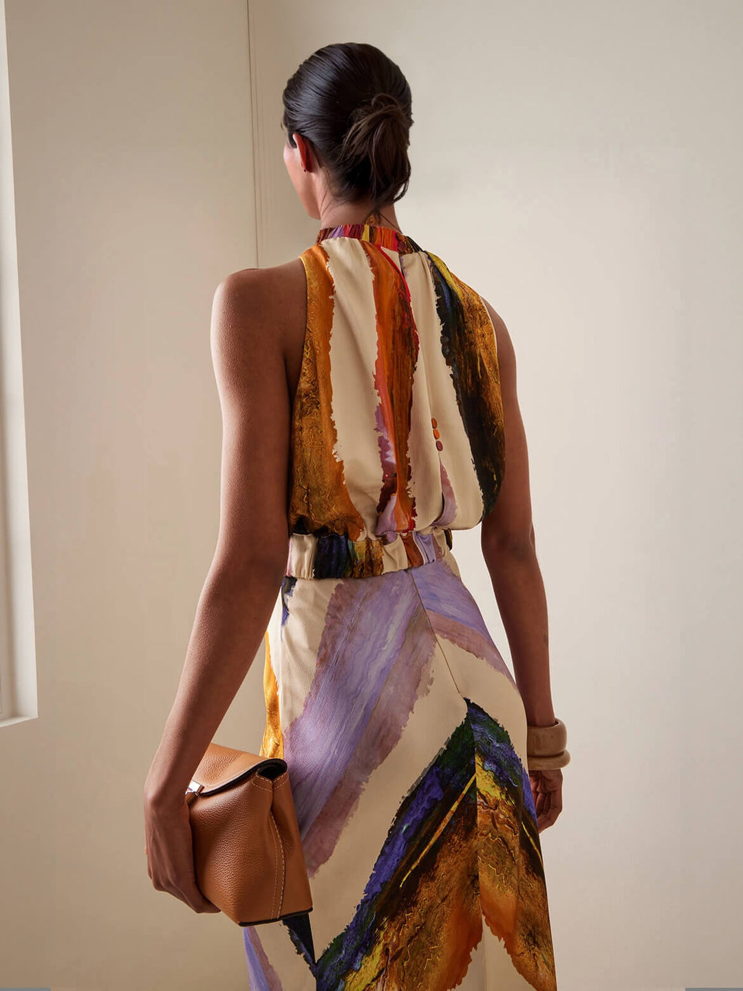 Elegant and Unique Abstract Print Camisole Top