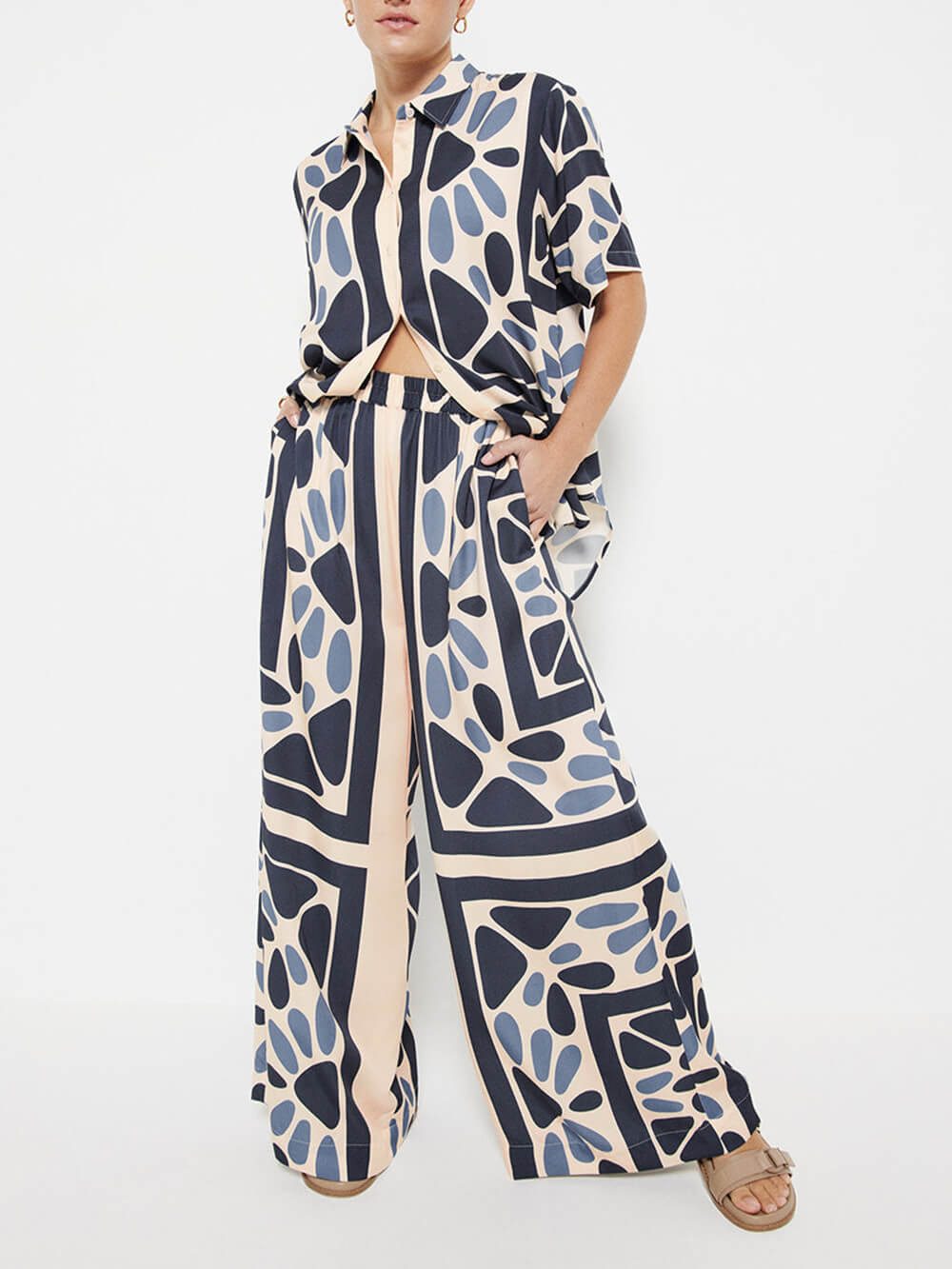 Summer Vacation Style Μοναδικό Ethnic Print Loose Oversized Μπλούζα