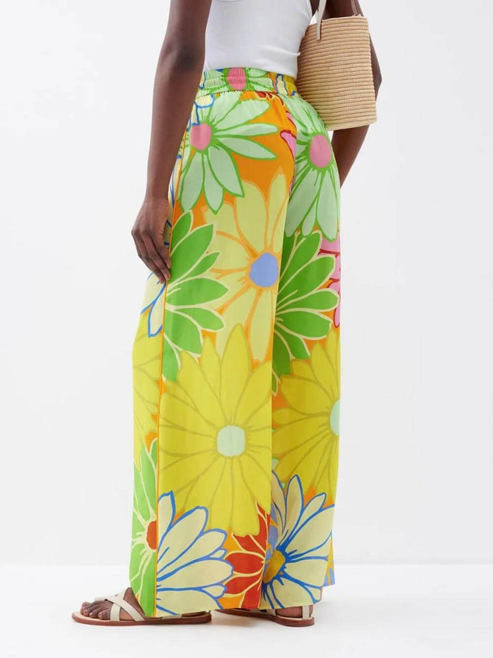 Fashion Floral Print Loose Wide Leg Pant