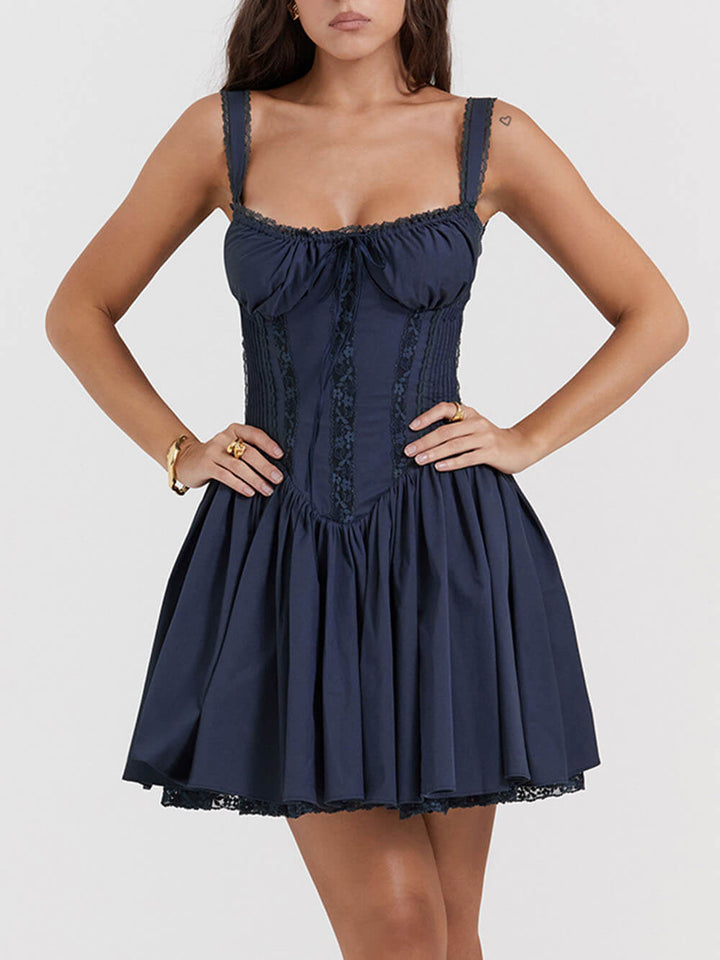 French Navy Corset Mini Dress