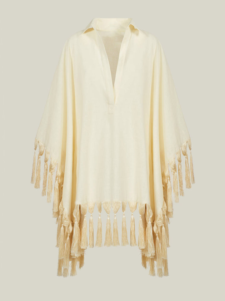 Exquisite Fringe Trim Shirt & Wide-Leg Pants Two-Piece Set