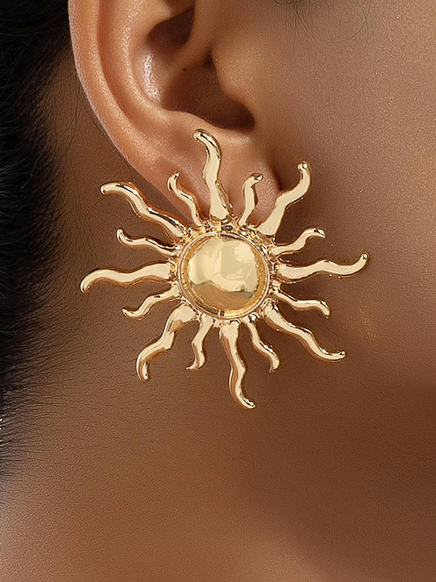 Vintage Sun Stud Earrings