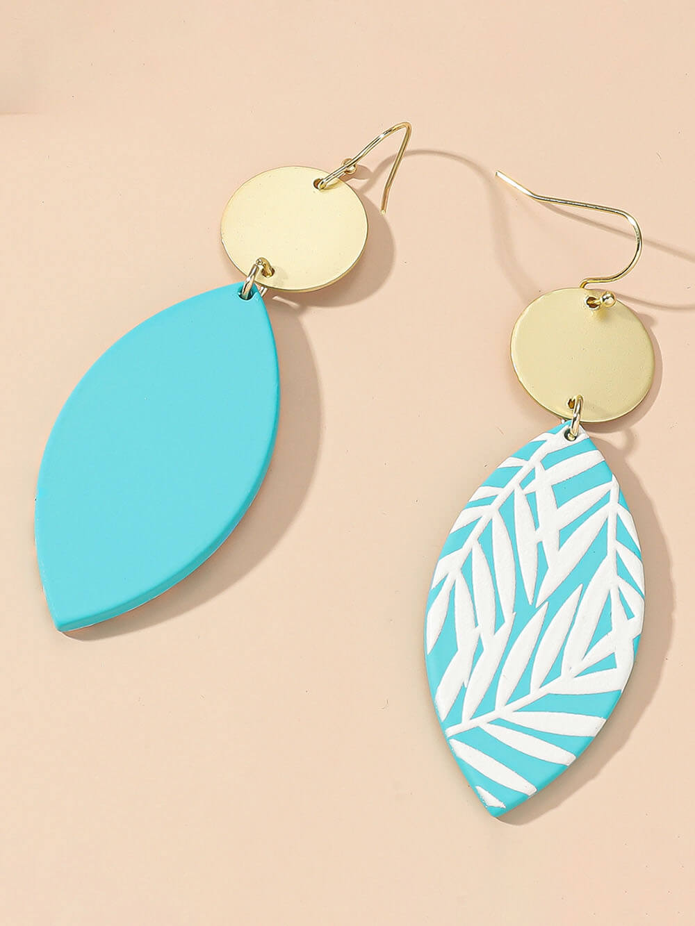 Temperamental And Versatile Leaf Pattern Print Earrings