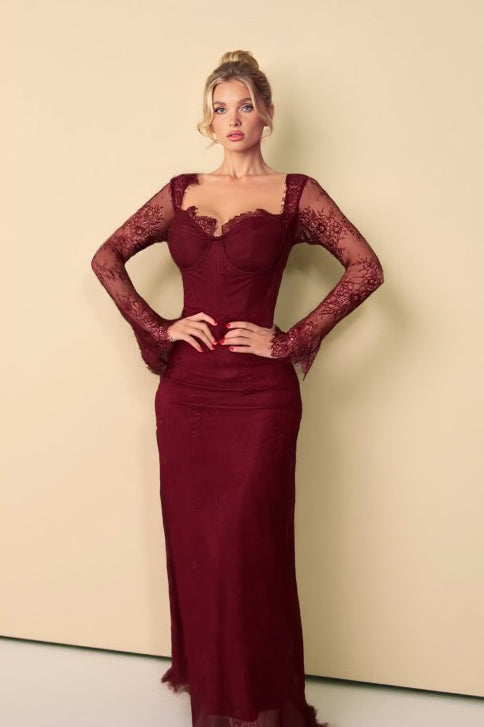 Lace Fishtail Maxi Dress