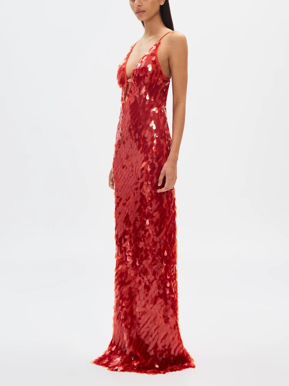 Red Sapphire Sequin Maxi -mekko