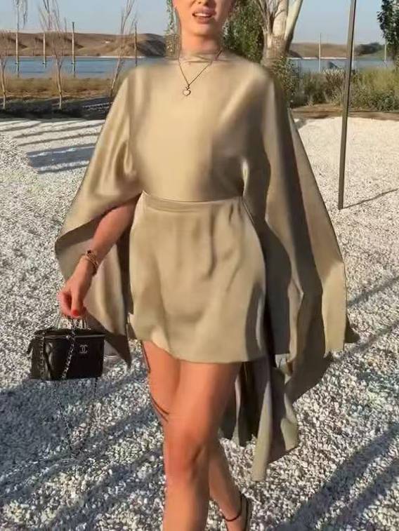 Elegant Cape Mini Dress