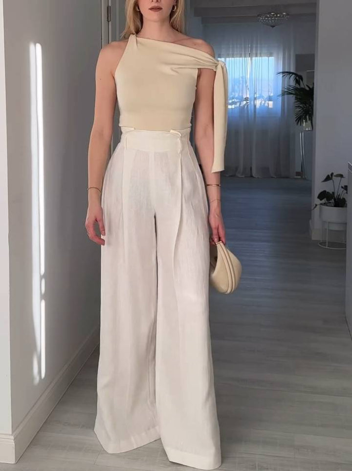 Minimalist High-Waist Wide-Leg Pants