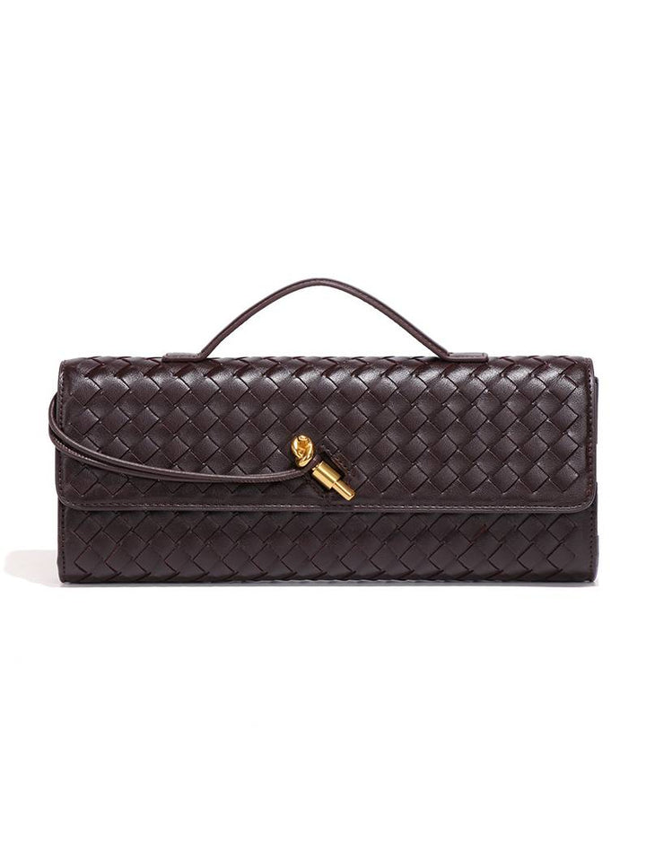 Two Way Woven Flap Clutch Shoulder Bag