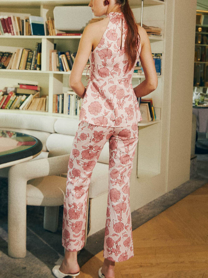 Exquisite Floral Print Pants