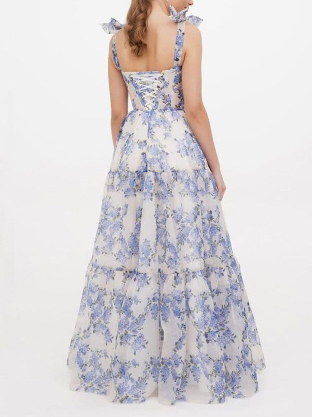 Floral Maxi Φόρεμα με γραβάτα