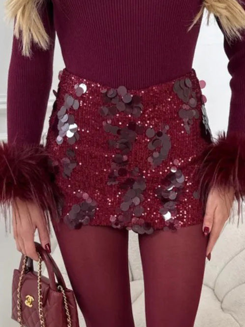 Exquisite Sequined Two-piece Skirt Set