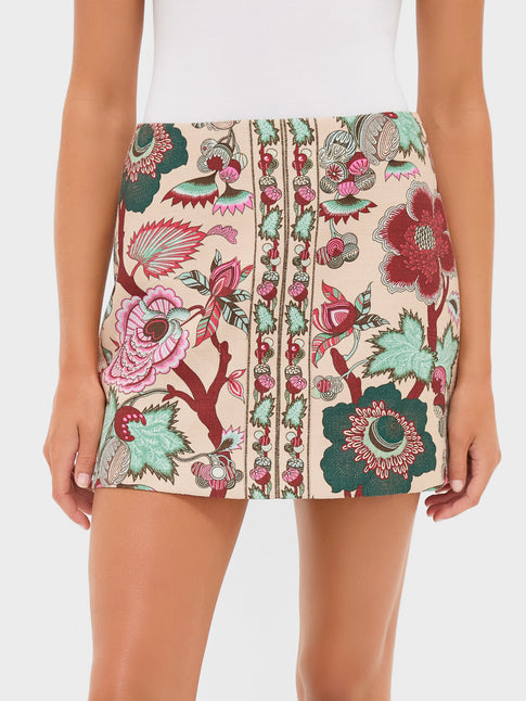 Exquisite Retro Floral Print Mini Skirt