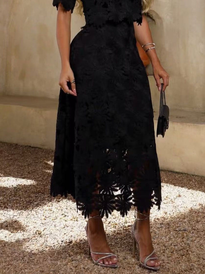 Elegant Lace Midi Skirt