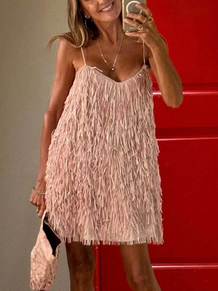Delicate Fringe Mini Dress