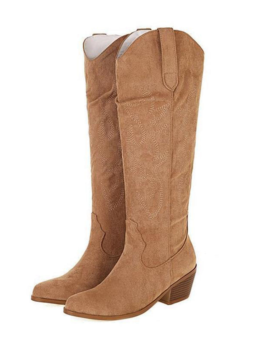 Bottes hautes en daim Western