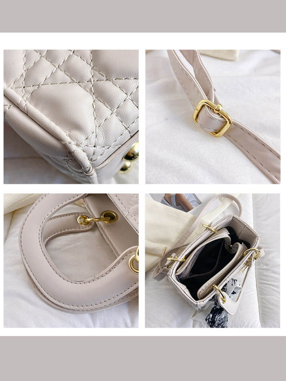 Diamond silke skjerf håndholdte crossbody-vesker