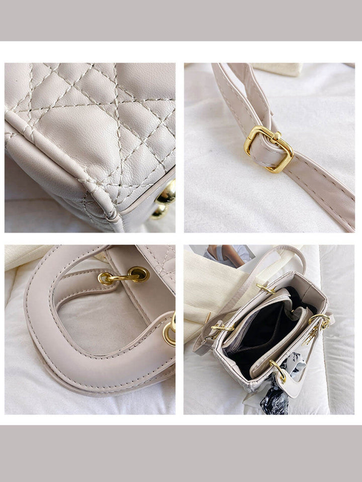 Diamond silke skjerf håndholdte crossbody-vesker